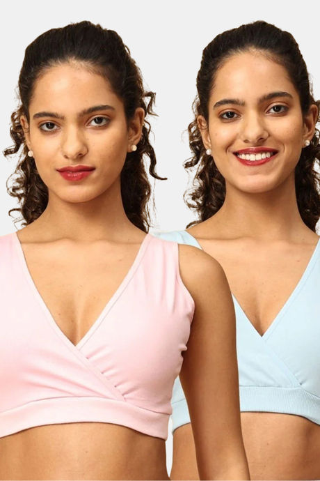 The Mom Store Non Wired Full Coverage Maternity Nursing Sleep Bra (Pack of 2) - Multicolor Buy The Mom Store Non Wired Full Coverage Maternity Nursing Sleep Bra (Pack of 2) - Multicolor